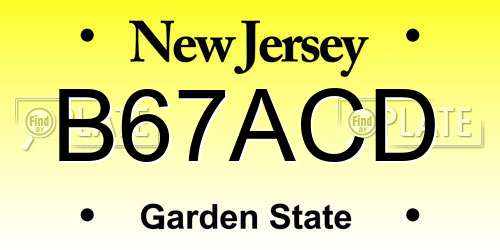 B67ACD New Jersey License Plate