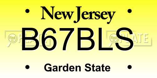 B67BLS New Jersey License Plate
