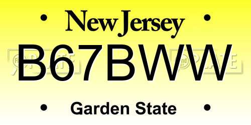 B67BWW New Jersey License Plate