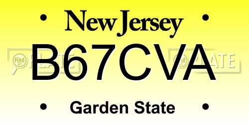 B67CVA New Jersey License Plate