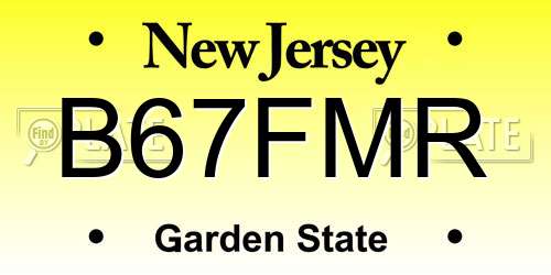 B67FMR New Jersey License Plate