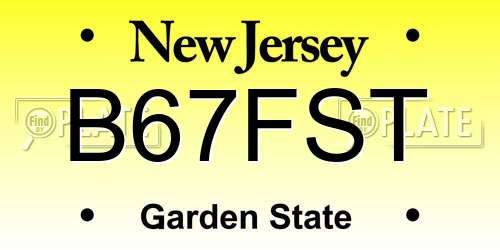 B67FST New Jersey License Plate