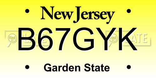 B67GYK New Jersey License Plate
