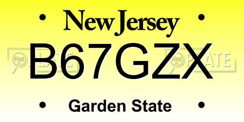 B67GZX New Jersey License Plate