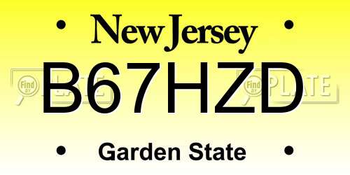B67HZD New Jersey License Plate