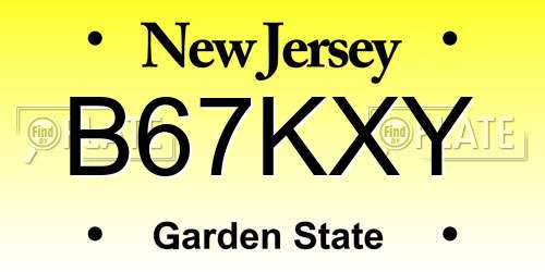 B67KXY New Jersey License Plate