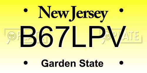B67LPV New Jersey License Plate