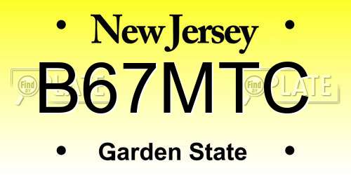 B67MTC New Jersey License Plate