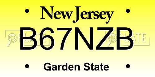 B67NZB New Jersey License Plate