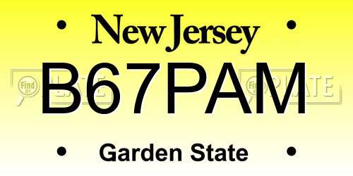 B67PAM New Jersey License Plate