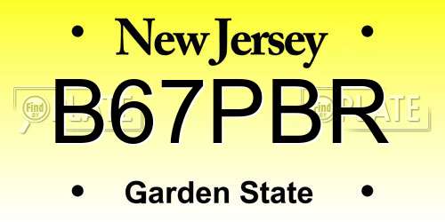 B67PBR New Jersey License Plate