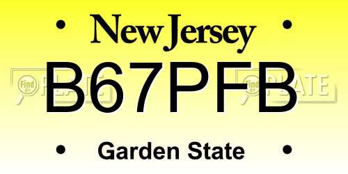 B67PFB New Jersey License Plate