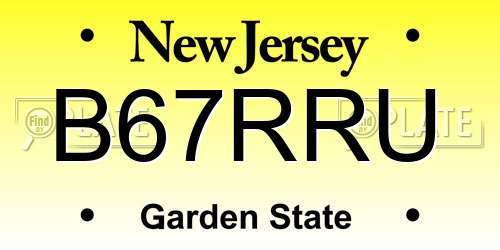 B67RRU New Jersey License Plate