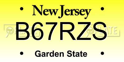 B67RZS New Jersey License Plate