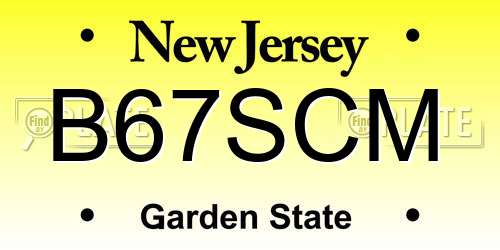 B67SCM New Jersey License Plate