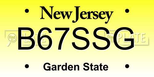 B67SSG New Jersey License Plate