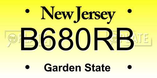 B680RB New Jersey License Plate