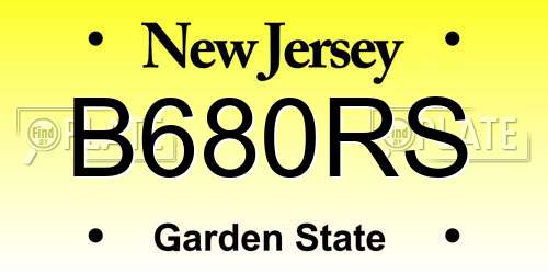 B680RS New Jersey License Plate