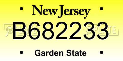 B682233 New Jersey License Plate
