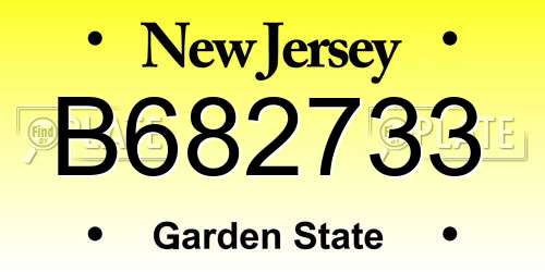 B682733 New Jersey License Plate