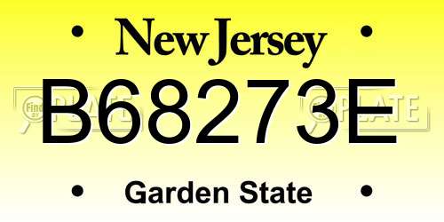 B68273E New Jersey License Plate