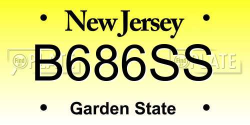 B686SS New Jersey License Plate