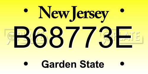B68773E New Jersey License Plate