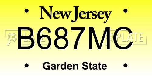 B687MC New Jersey License Plate
