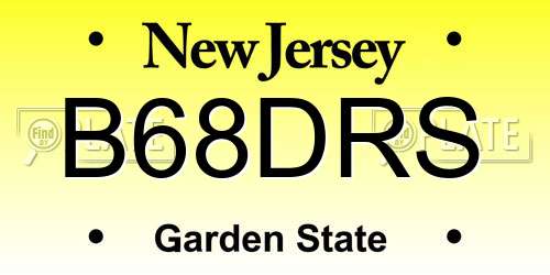 B68DRS New Jersey License Plate