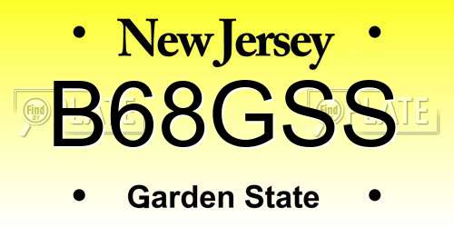 B68GSS New Jersey License Plate