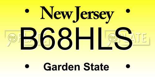 B68HLS New Jersey License Plate