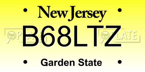 B68LTZ New Jersey License Plate