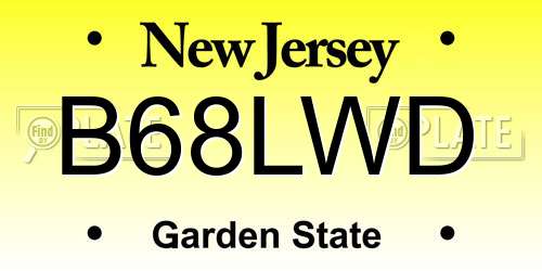 B68LWD New Jersey License Plate