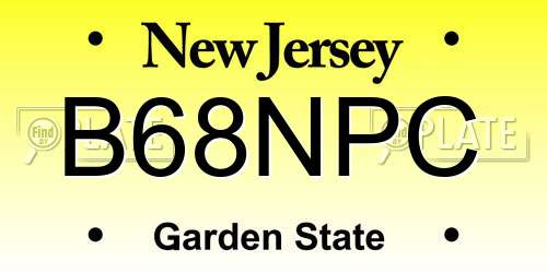 B68NPC New Jersey License Plate