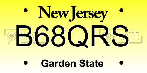 B68QRS New Jersey License Plate