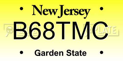 B68TMC New Jersey License Plate