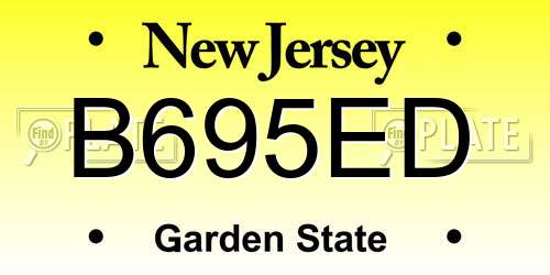 B695ED New Jersey License Plate