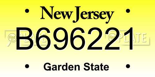 B696221 New Jersey License Plate