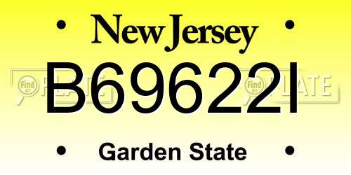 B69622I New Jersey License Plate
