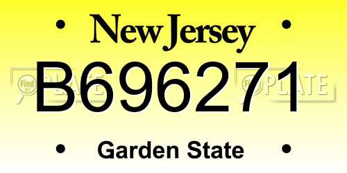 B696271 New Jersey License Plate