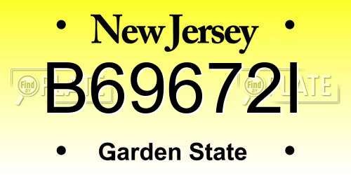 B69672I New Jersey License Plate