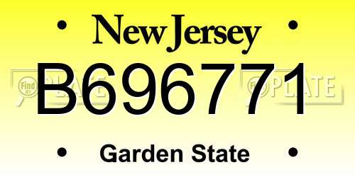 B696771 New Jersey License Plate