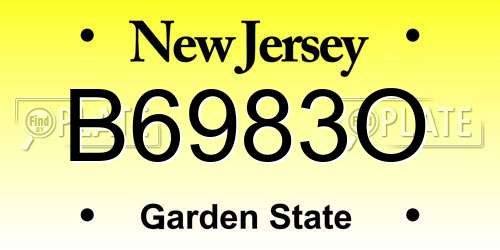 B6983O New Jersey License Plate