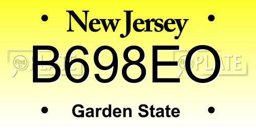B698EO New Jersey License Plate