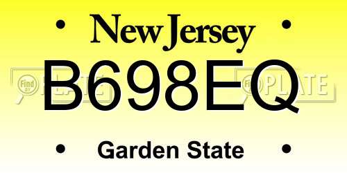 B698EQ New Jersey License Plate