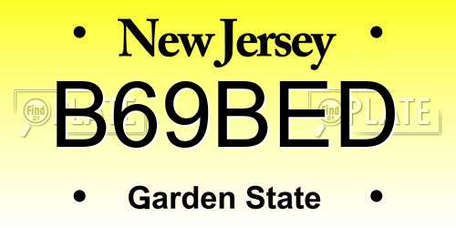 B69BED New Jersey License Plate