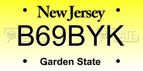B69BYK New Jersey License Plate