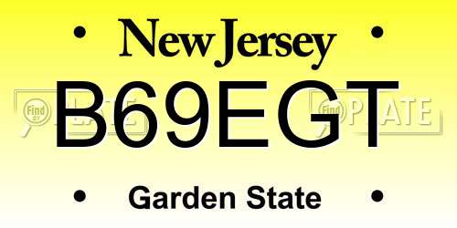 B69EGT New Jersey License Plate