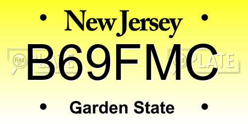 B69FMC New Jersey License Plate