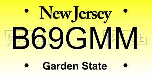 B69GMM New Jersey License Plate